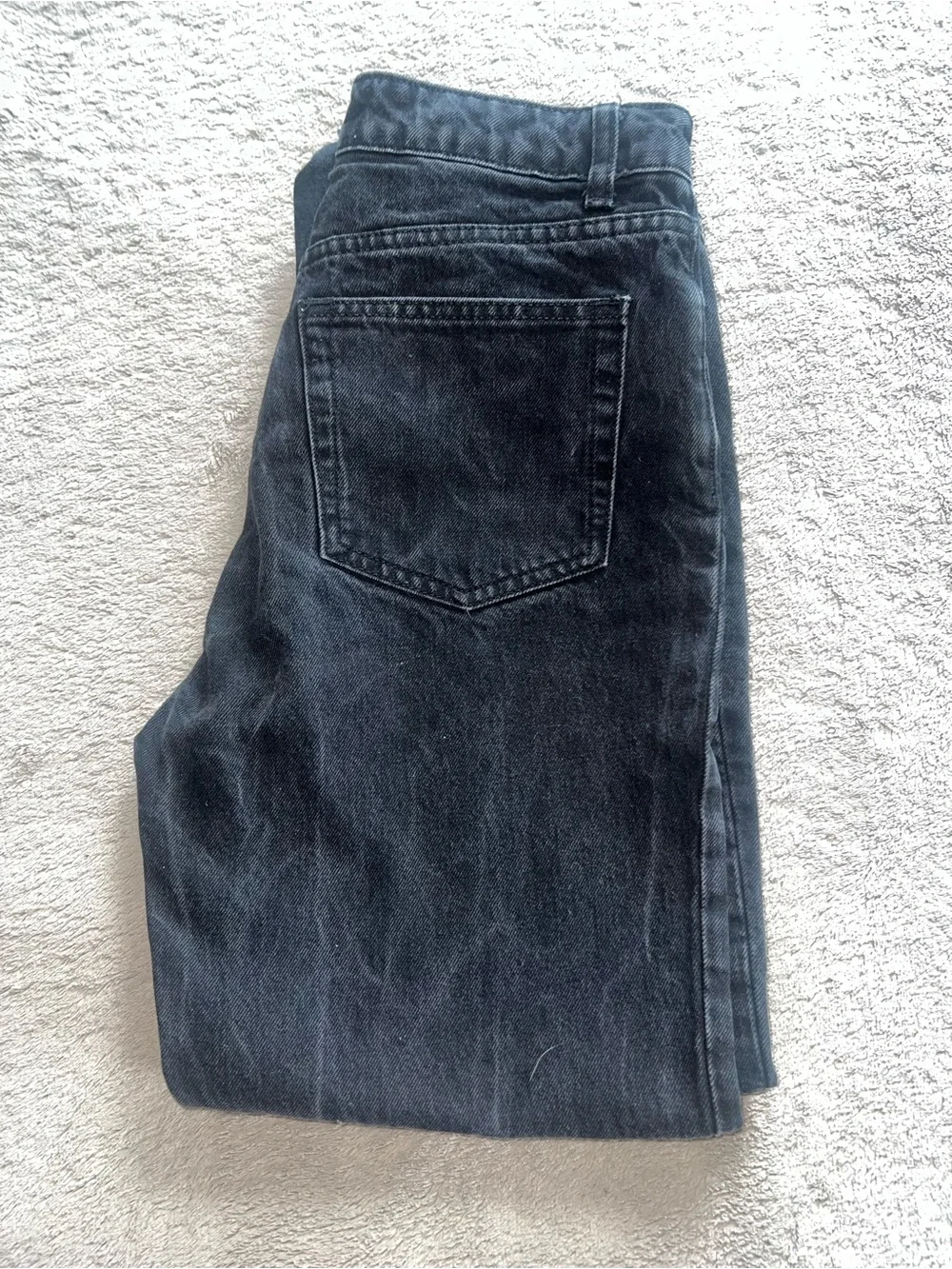 Reformation High-Rise Straight Jeans in Charcoal Gray - Picture 4 of 5